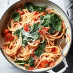 One-Pot Pasta With Spinach Tomatoes