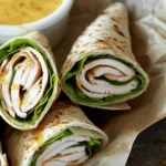 Quick and Easy Healthy Lunch Box Recipes : Snack Recipe: Turkey Wraps with Honey Mustard Dip