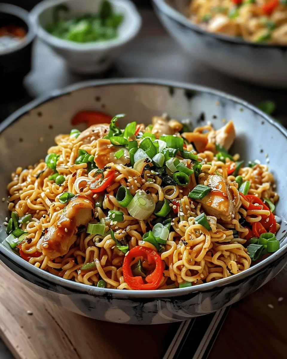 Easy Recipes Dinner: Quick Tasty Chicken Ramen Stir Fry Delight