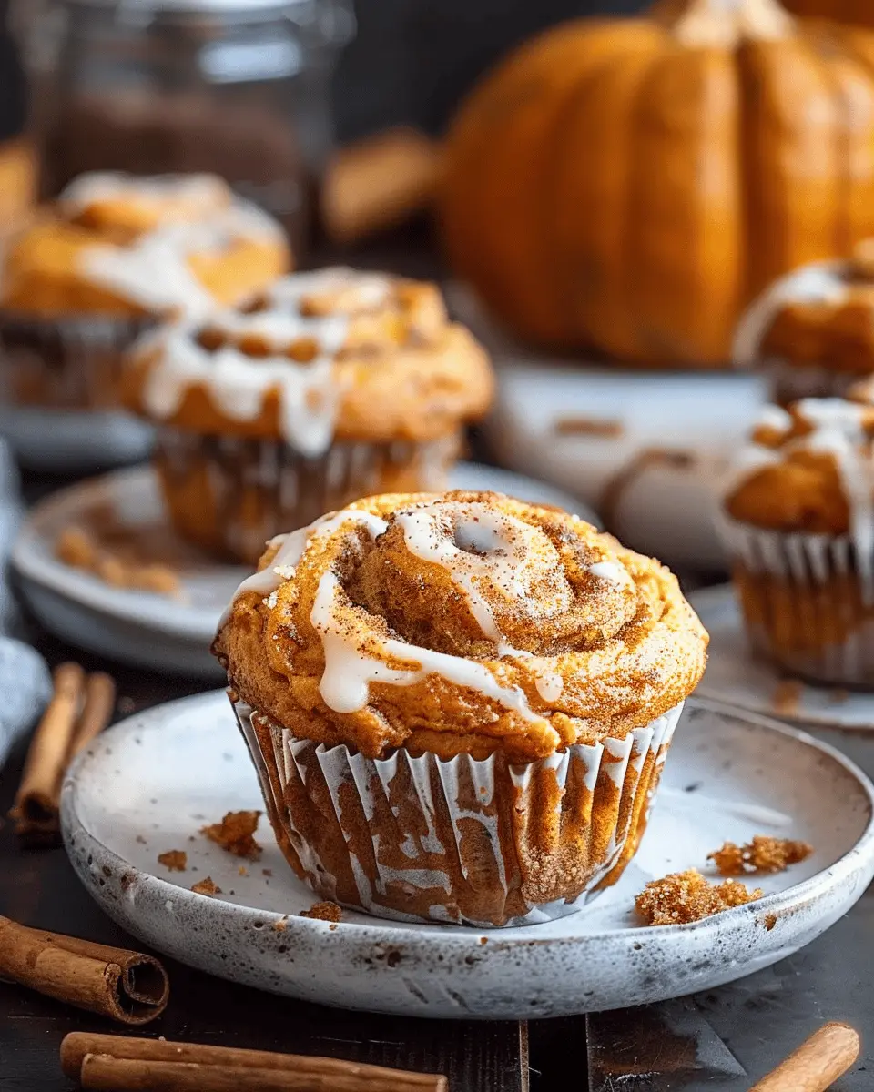easy healthy pumpkin muffins that delight: Pumpkin Cinnamon Roll Muffins