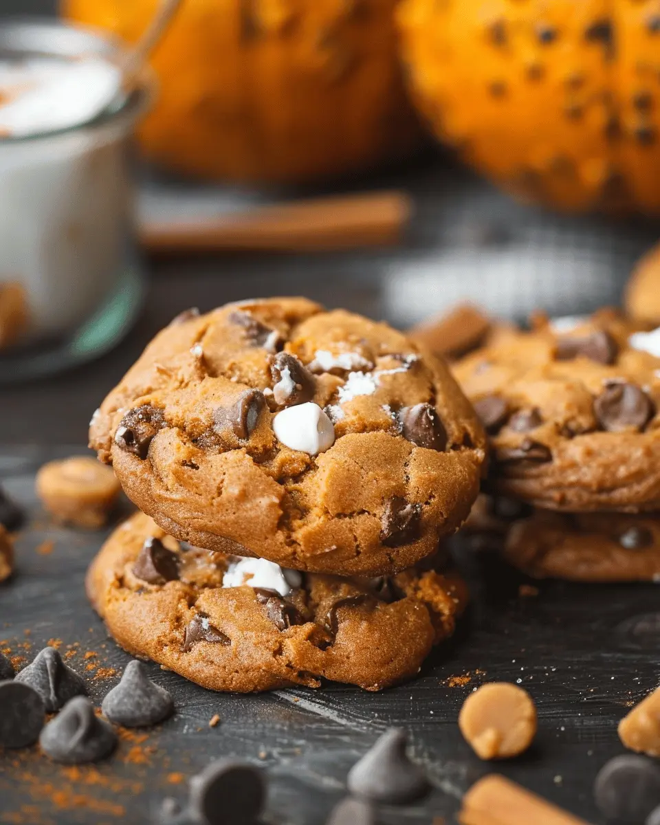 Fall Pumpkin Chocolate Chip Cookies: Indulgent Pumpkin S’mores Treats