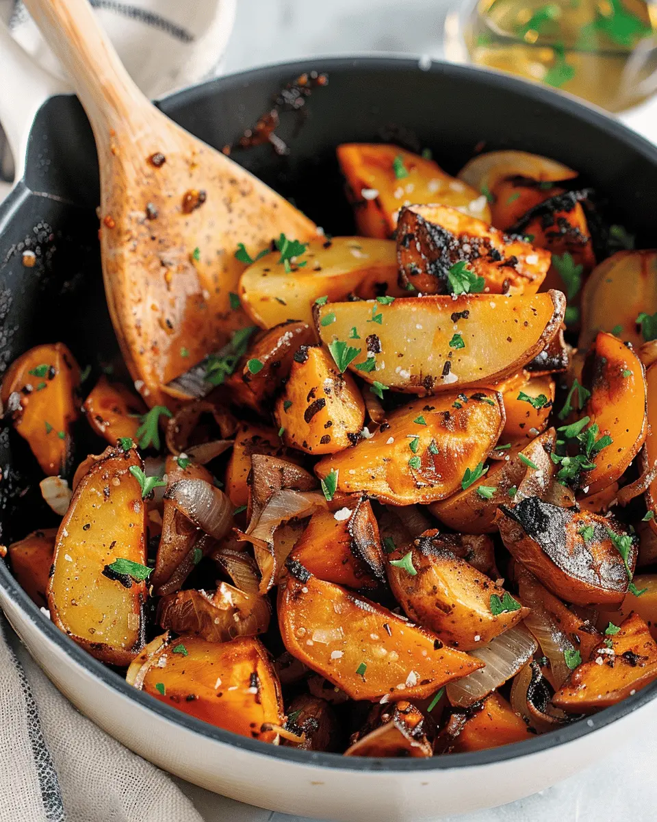 Sweet Potato Recipes: Best Ever Fried Potatoes and Onions with Turkey Bacon