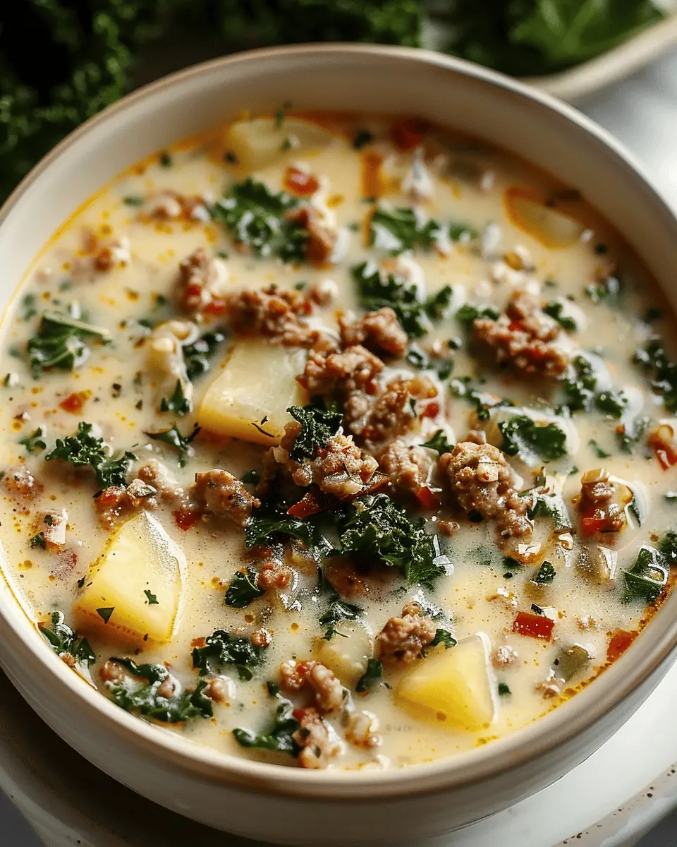 Easy Soup Recipes: Healthy Crockpot Zuppa Toscana with Turkey Bacon