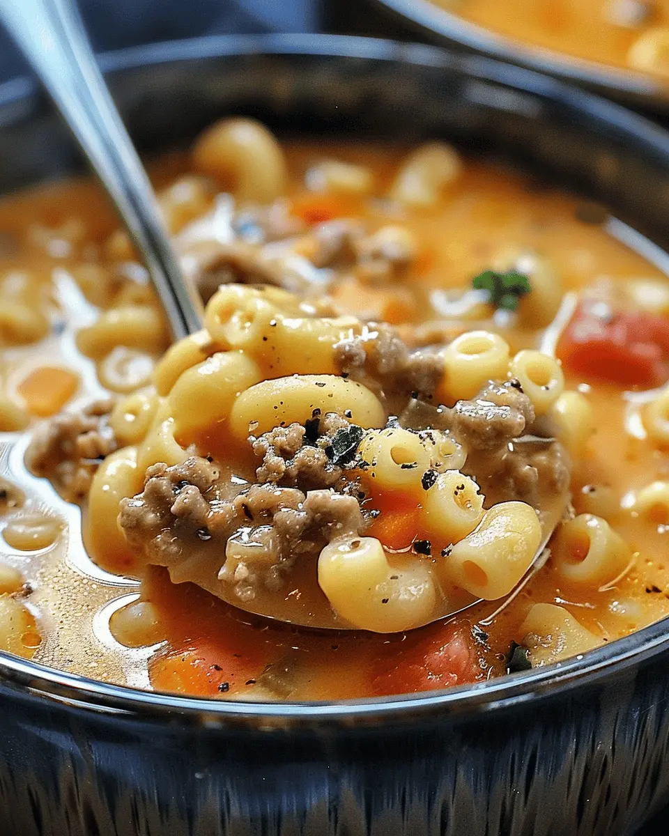Easy Soup Recipes: Savory One-Pot Macaroni Cheeseburger Soup