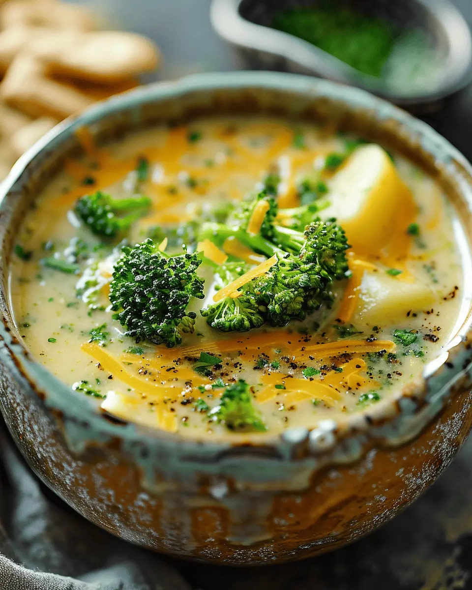 Easy Soup Recipes: Comforting Broccoli Cheddar Potato Soup with Turkey Bacon