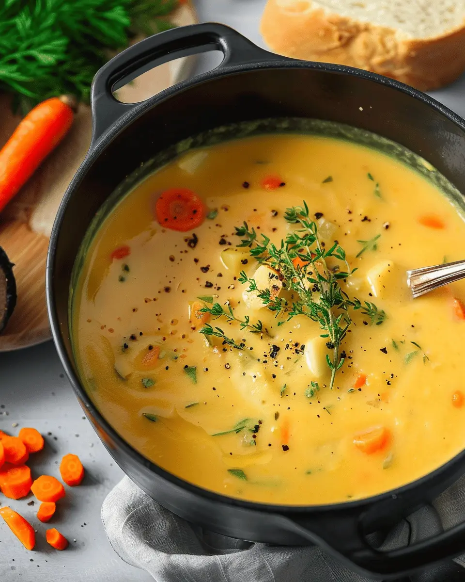 Easy Soup Recipes: Delightfully Creamy Carrot Potato Soup with Turkey Bacon