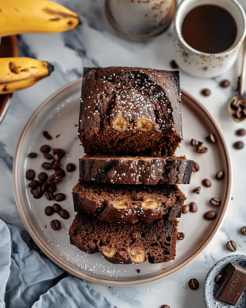 breakfast ideas: Indulgent Chocolate Espresso Banana Bread Recipe
