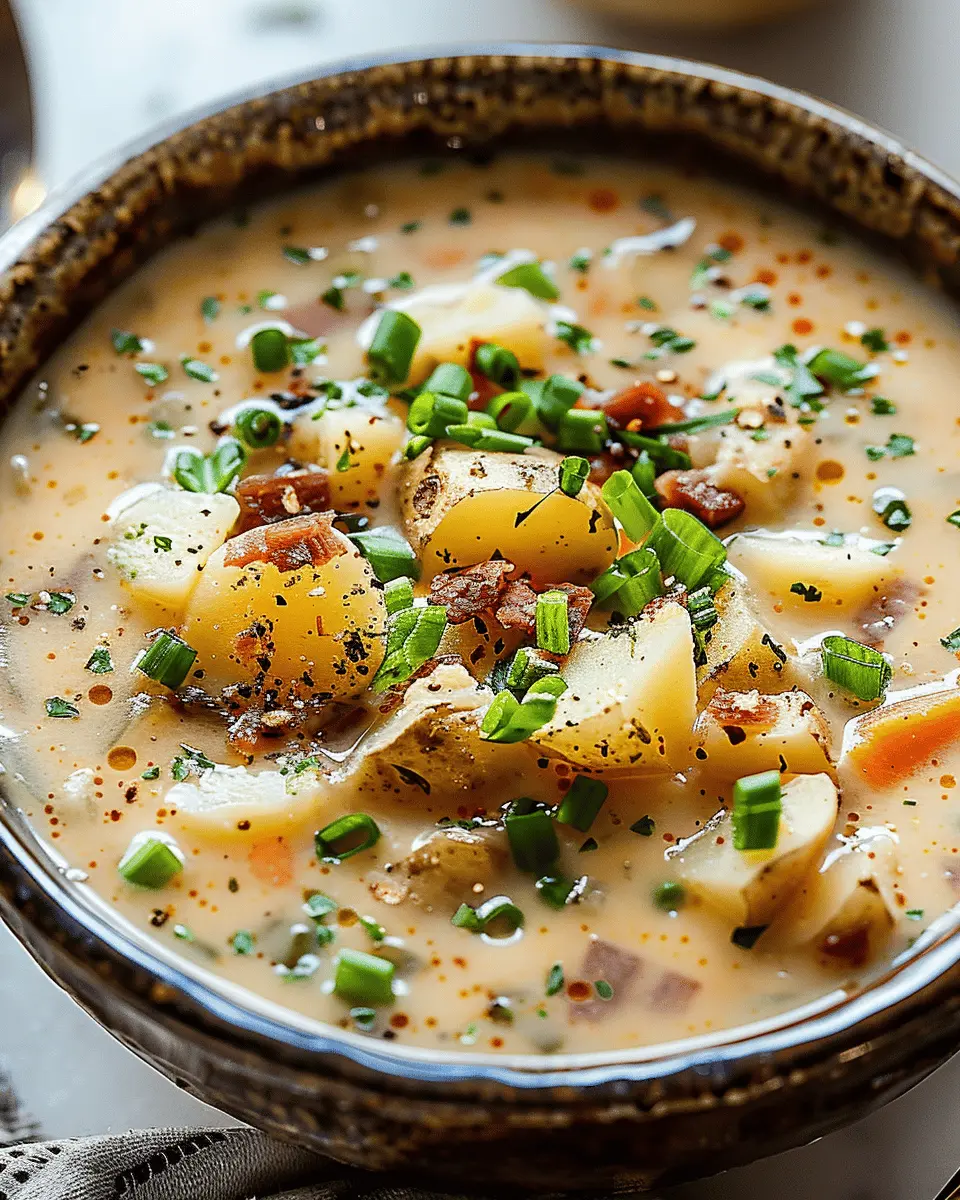 Easy Soup Recipes: Comforting Crockpot Potato Soup with Turkey Bacon