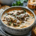 easy soup recipes : Philly Cheese Steak Soup Recipe: Comfort in a Bowl