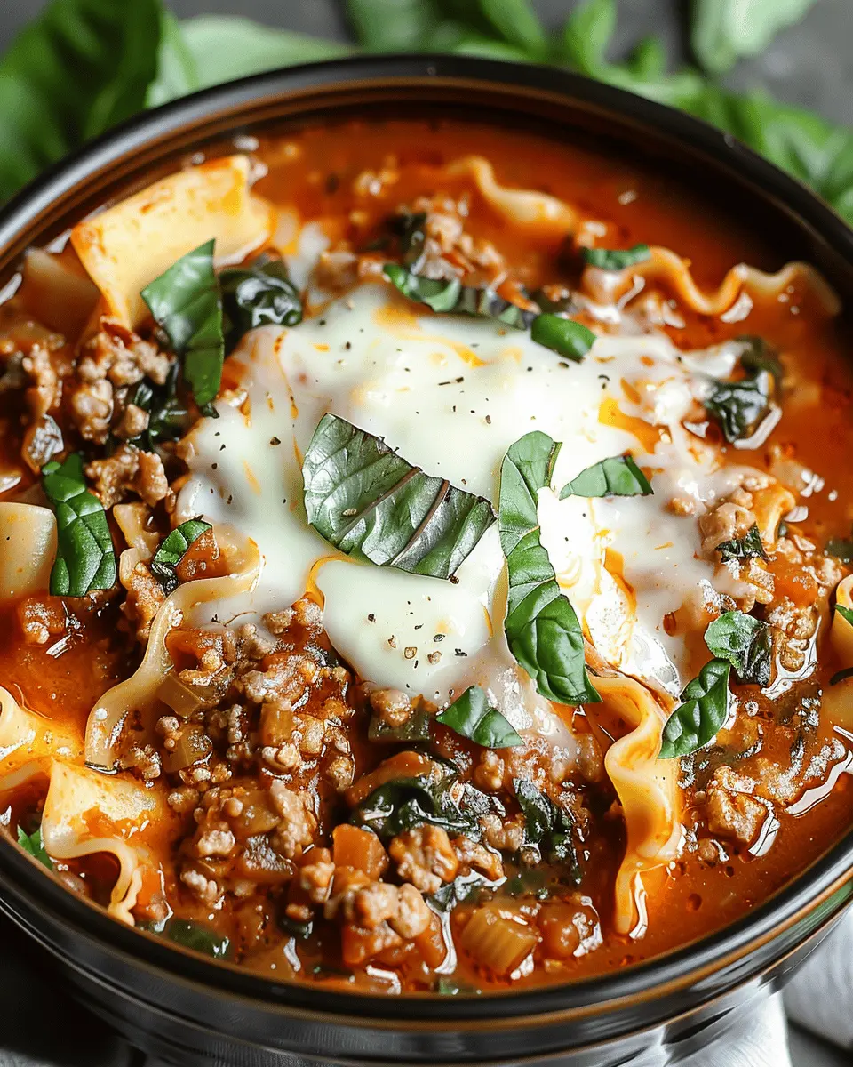Easy Soup Recipes: Cozy Crockpot Lasagna Soup with Turkey Bacon