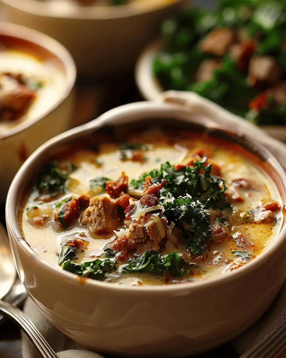 Easy Soup Recipes: Indulgent Zuppa Toscana with Turkey Bacon and Chicken Ham