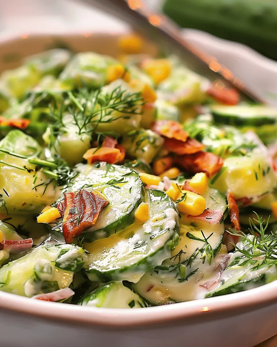 Easy Side Dishes: Loaded Cucumber Salad Recipe with Turkey Bacon