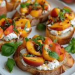 Easy Summer Meals Ideas : Quick Peach Bruschetta with Whipped Ricotta