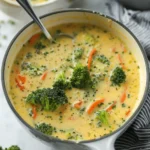 easy soup recipes : High Protein Broccoli Cheddar Soup