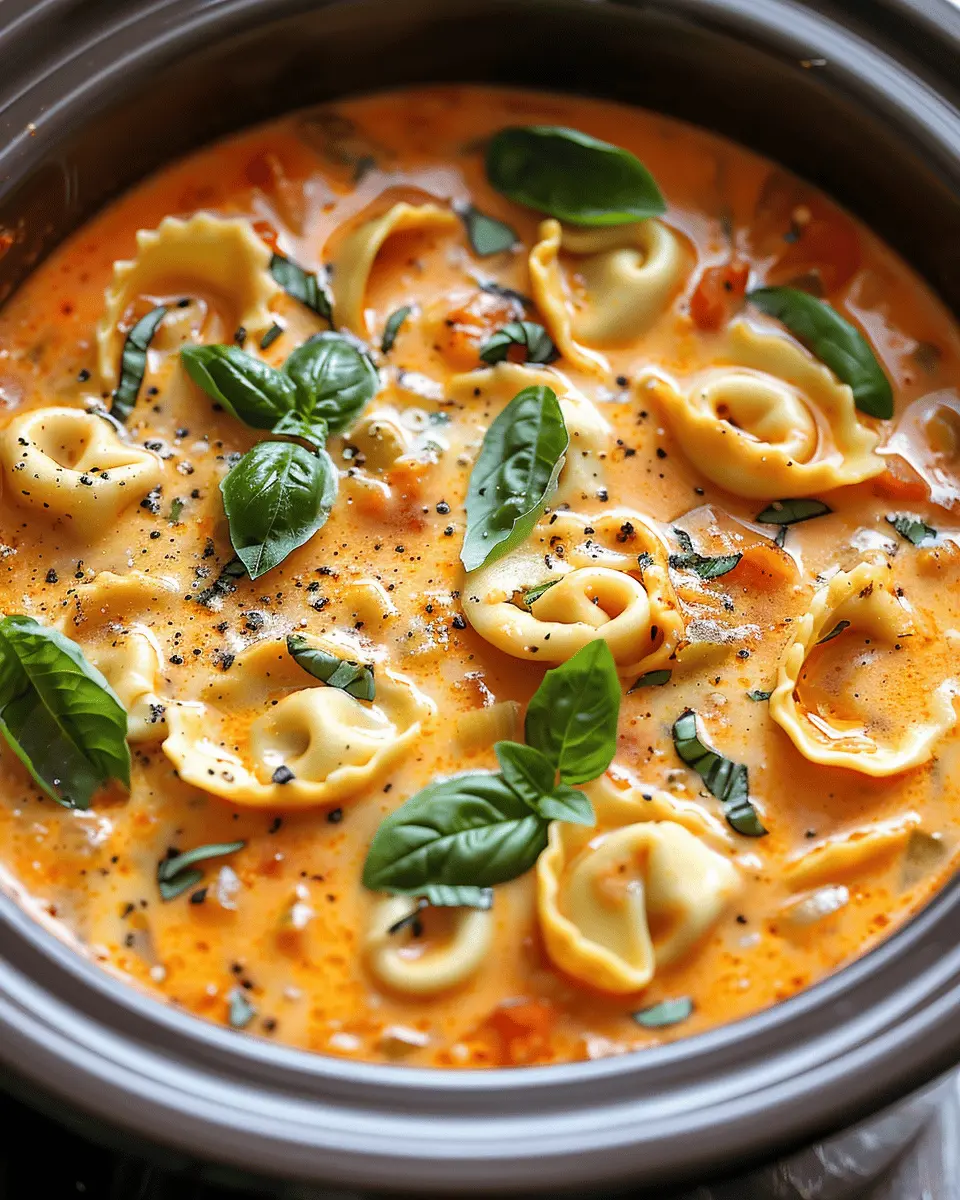 Easy Soup Recipes: Cozy Crockpot Creamy Tomato Tortellini Soup