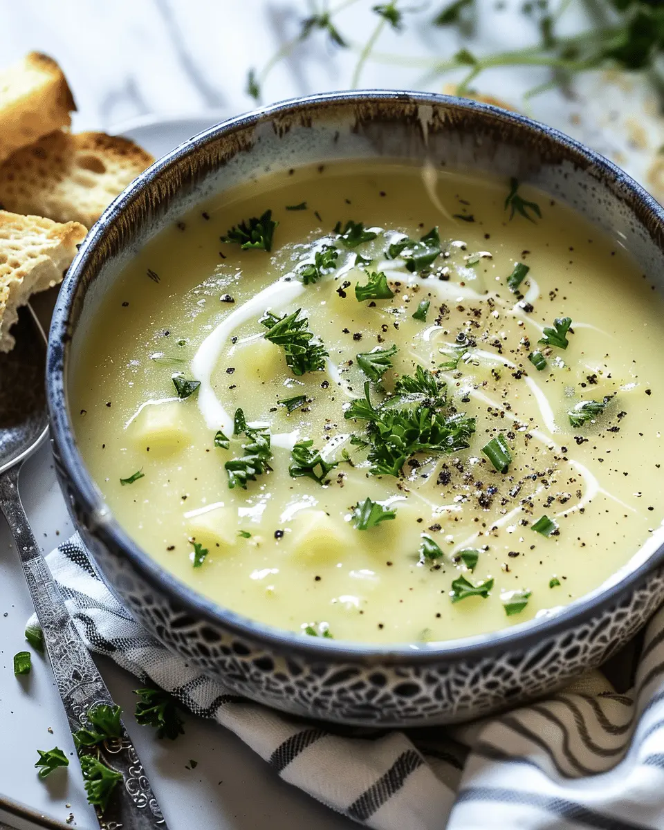 easy soup recipes: Indulgent Creamy Leek and Potato Soup Delight