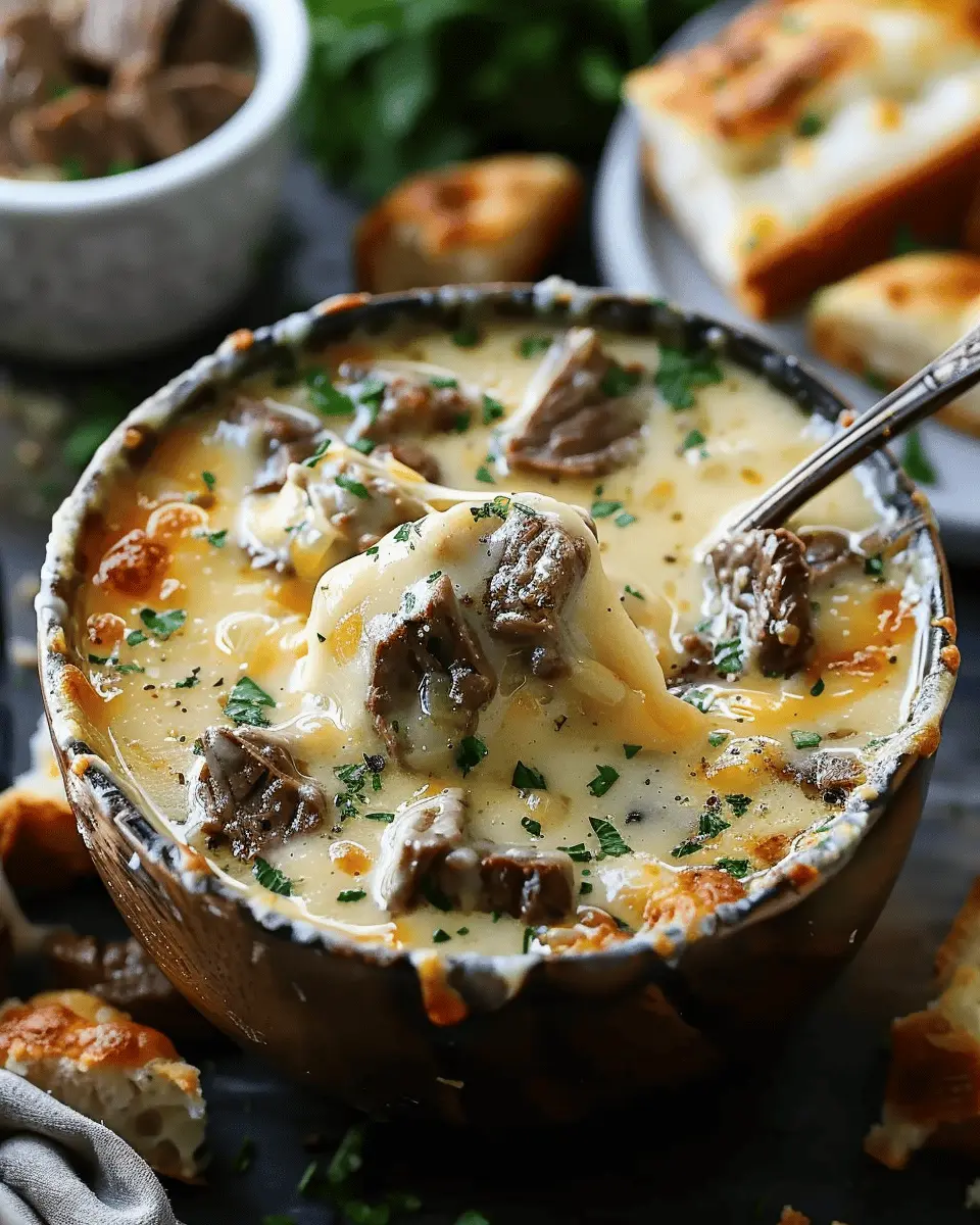 Easy Soup Recipes: Indulgent Philly Cheese Steak Soup Delight