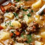 easy soup recipes : Cozy Italian Sausage and Potato Soup – Easy & Hearty!