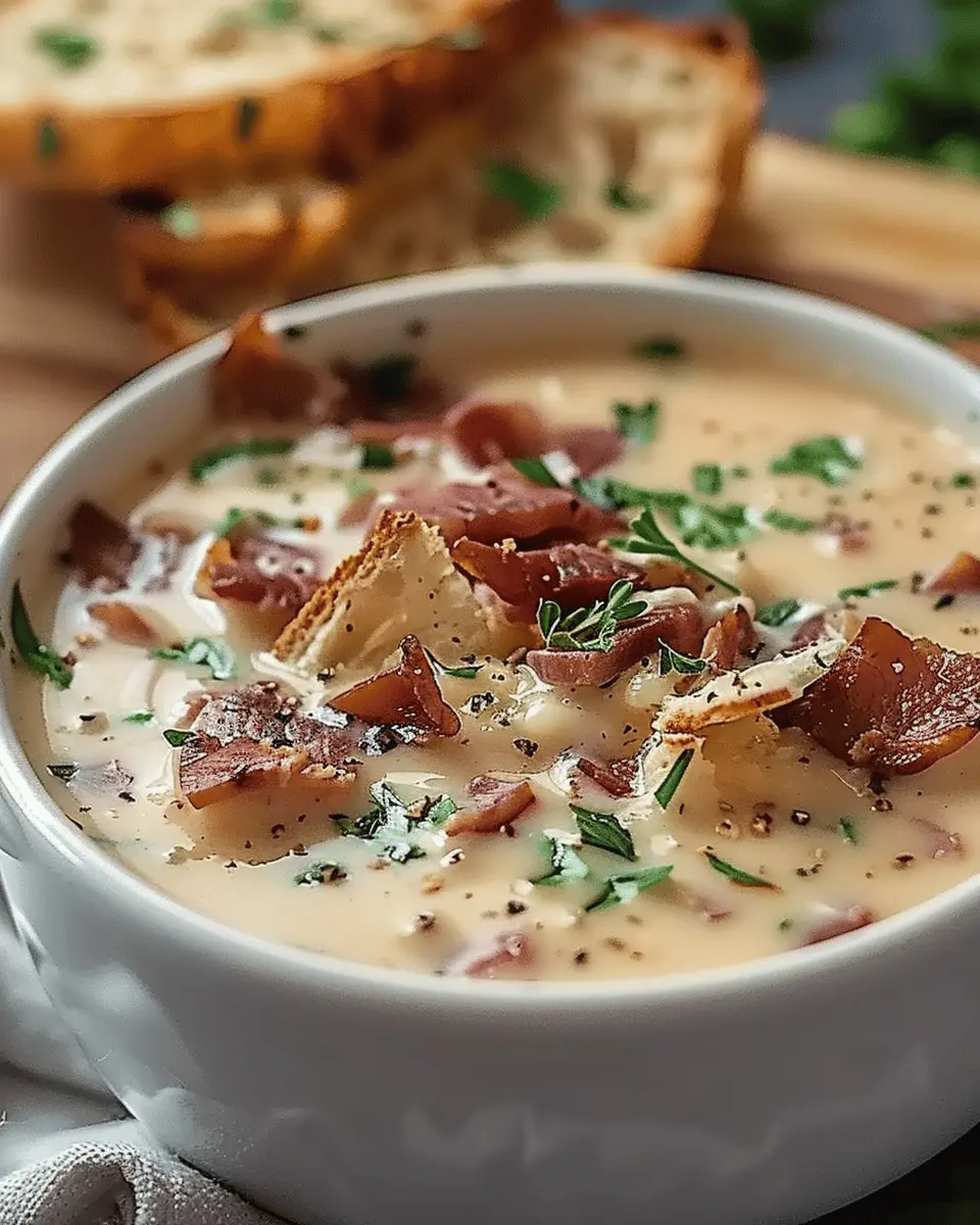 Easy Soup Recipes: Creamy Reuben Soup with Turkey Bacon Twist