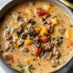 easy soup recipes : Crockpot Cheeseburger Soup