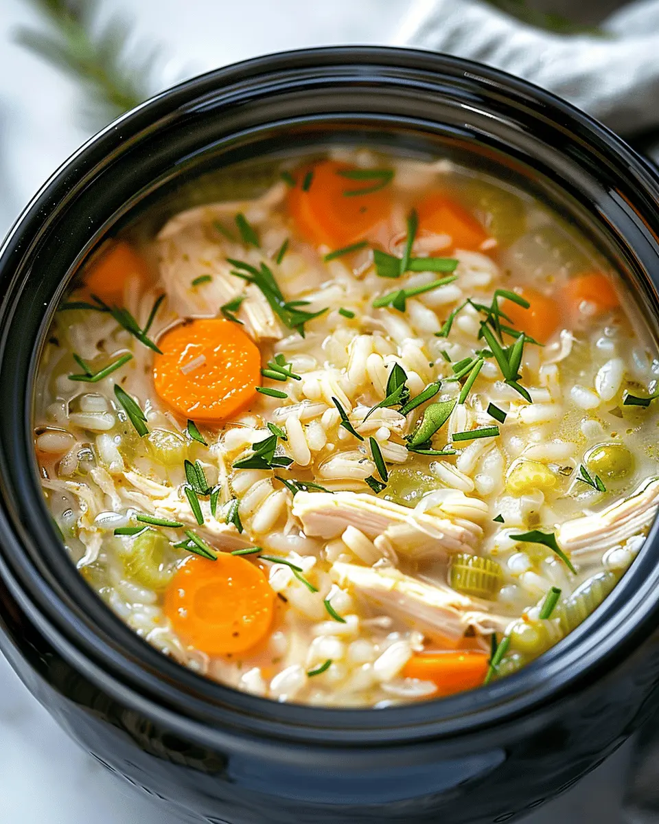 Easy Soup Recipes: Cozy Crockpot Chicken and Rice Soup Delight