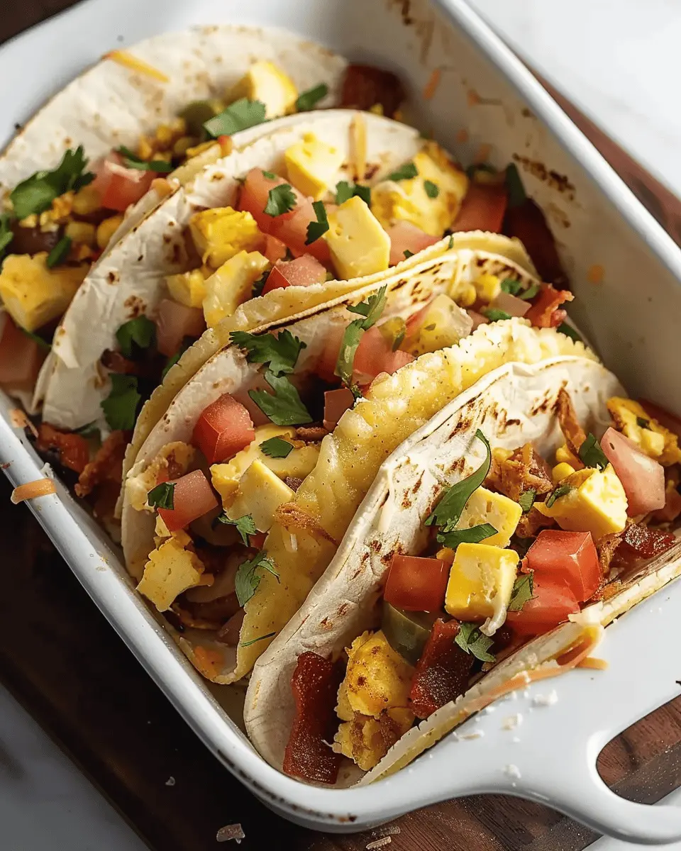 Breakfast ideas: Indulgent Baked Breakfast Tacos with Turkey Bacon