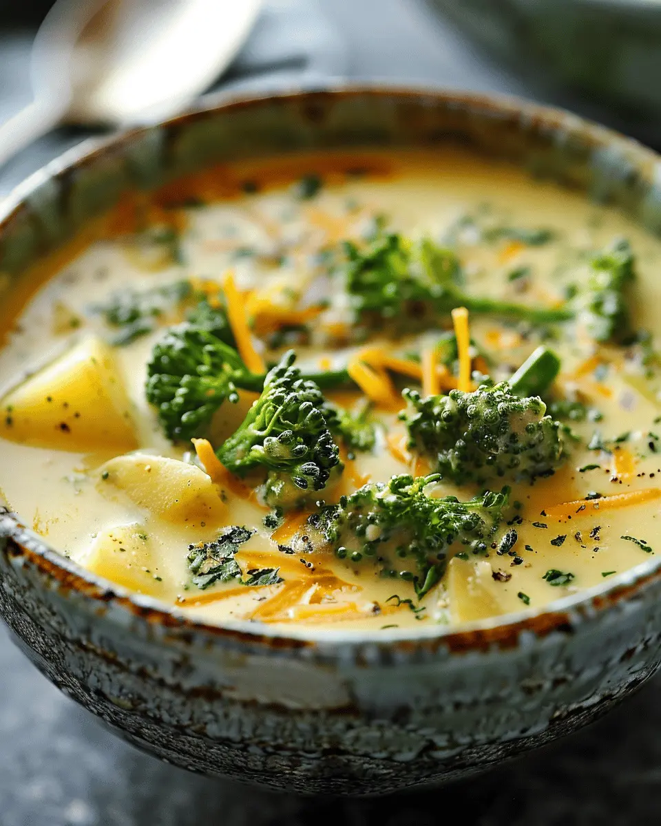 Easy Soup Recipes: Cozy Broccoli Cheddar Potato Soup with Turkey Bacon