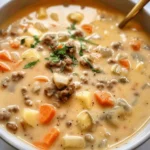 easy soup recipes : Cheeseburger Soup