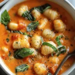 easy soup recipes : Creamy Tomato Gnocchi Soup