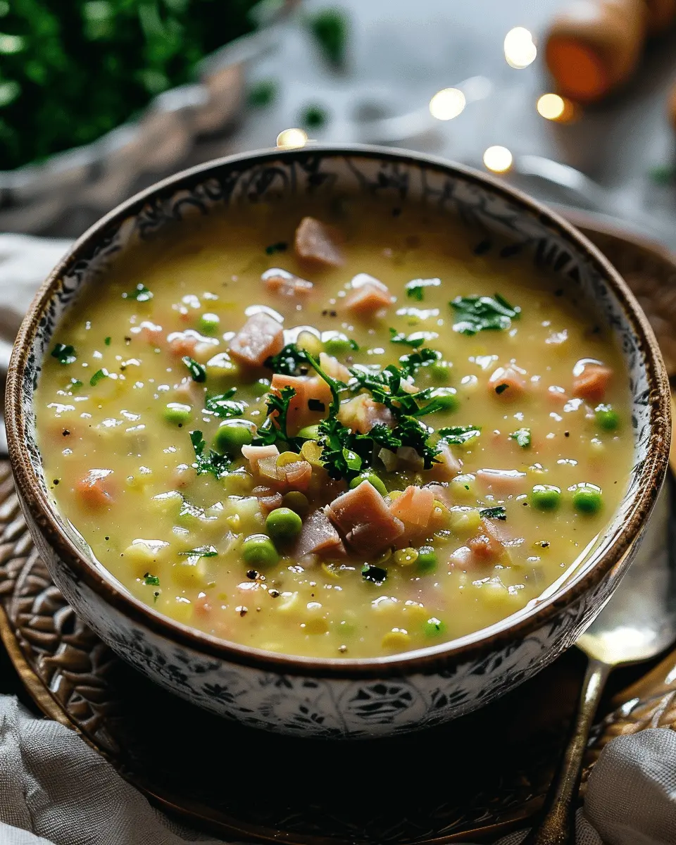 Easy Soup Recipes: Comforting Split Pea and Chicken Ham Soup