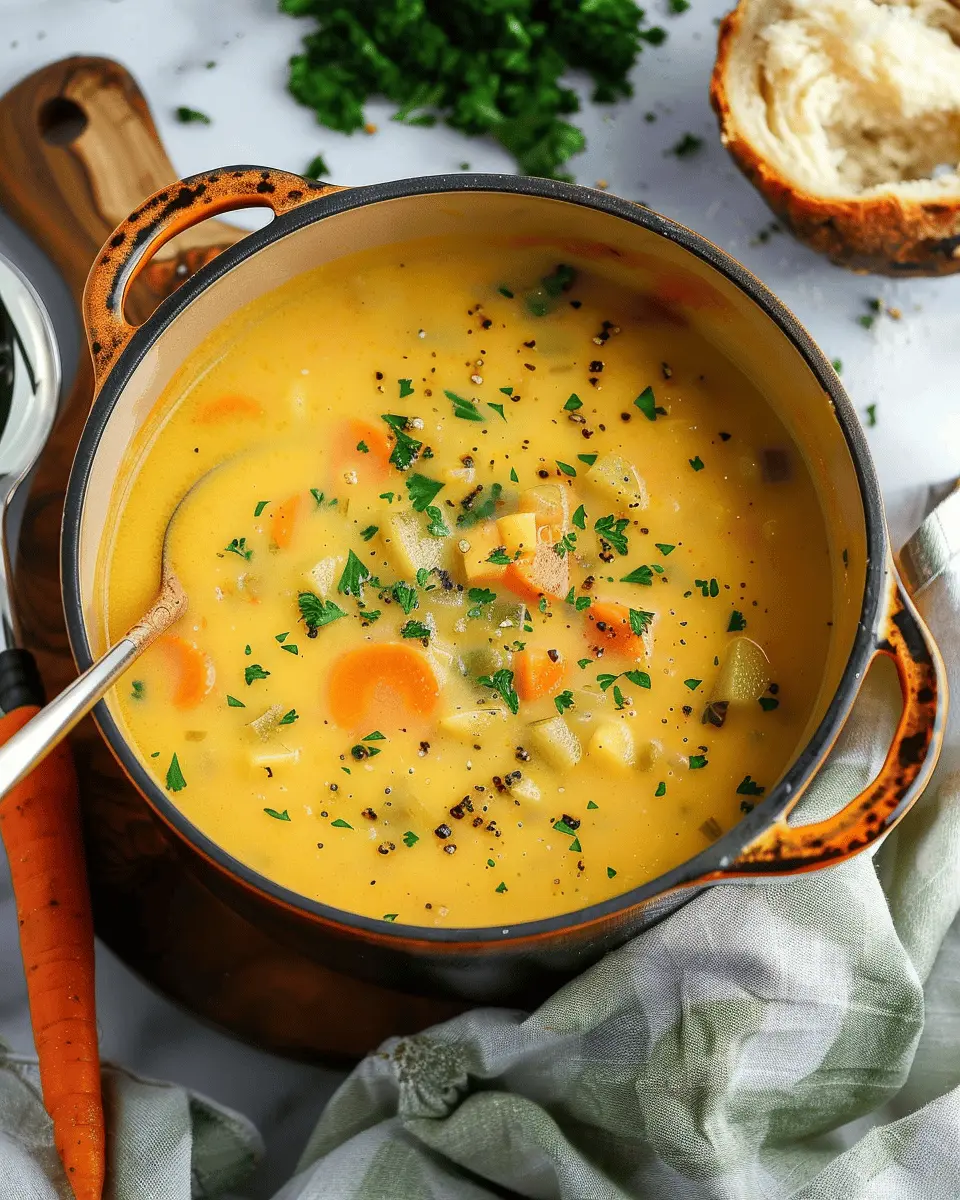 Easy Soup Recipes: Nourishing Carrot Potato Soup with Turkey Bacon