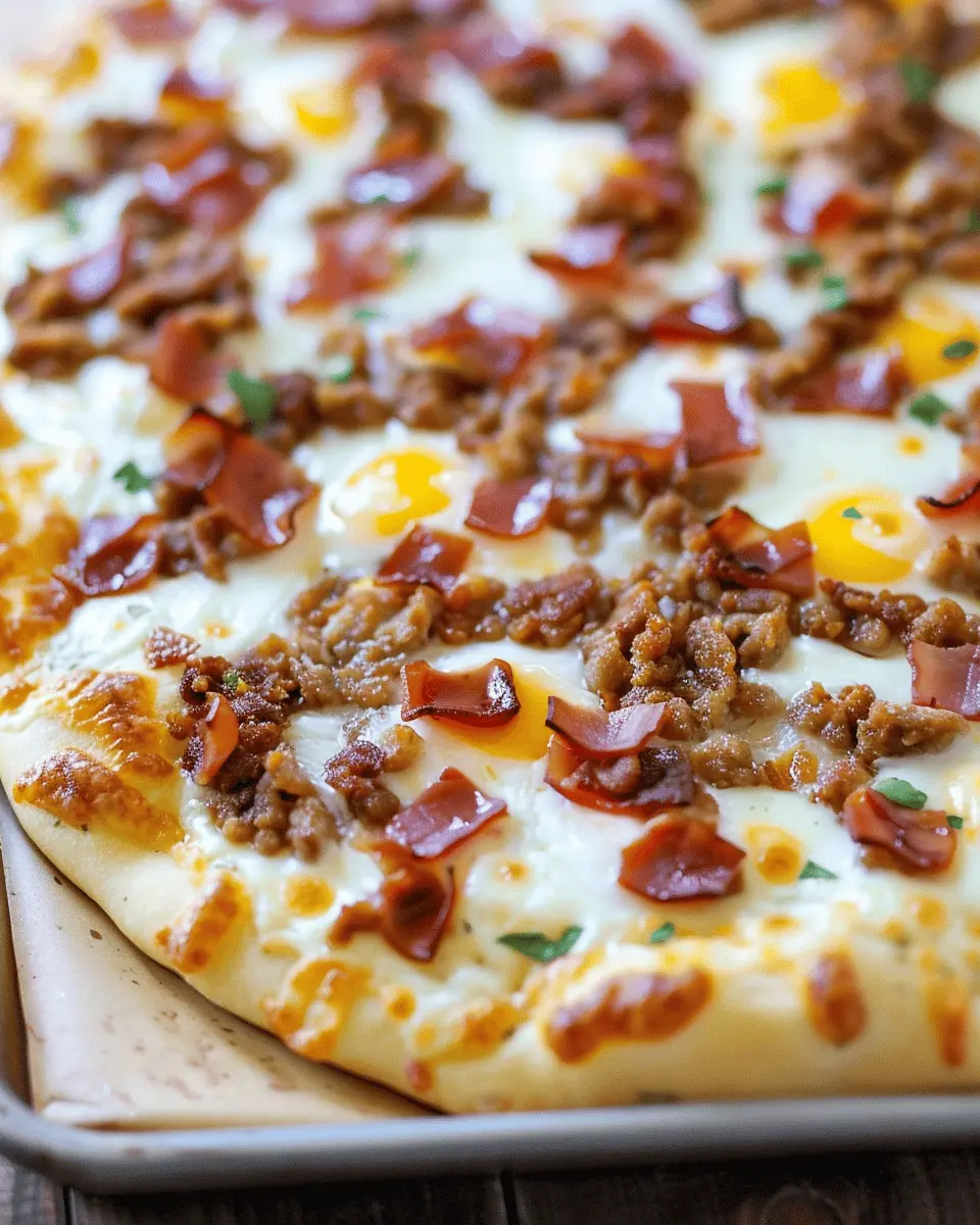 Breakfast ideas: Indulgent Breakfast Pizza with Turkey Bacon and Chicken Ham