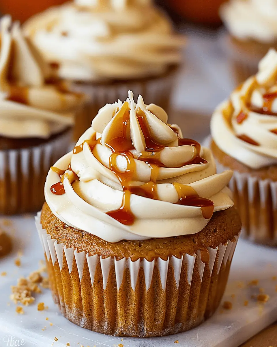 Pumpkin Cupcakes with Salted Caramel Cream Cheese Frosting Bliss