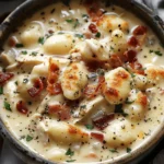 easy soup recipes : Creamy Chicken and Bacon Gnocchi Soup