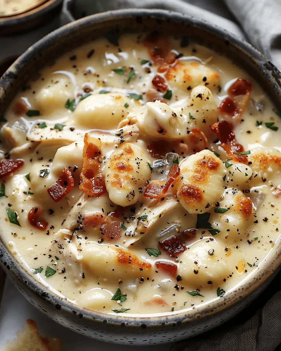 Easy Soup Recipes: Indulgent Creamy Chicken and Turkey Bacon Gnocchi Soup