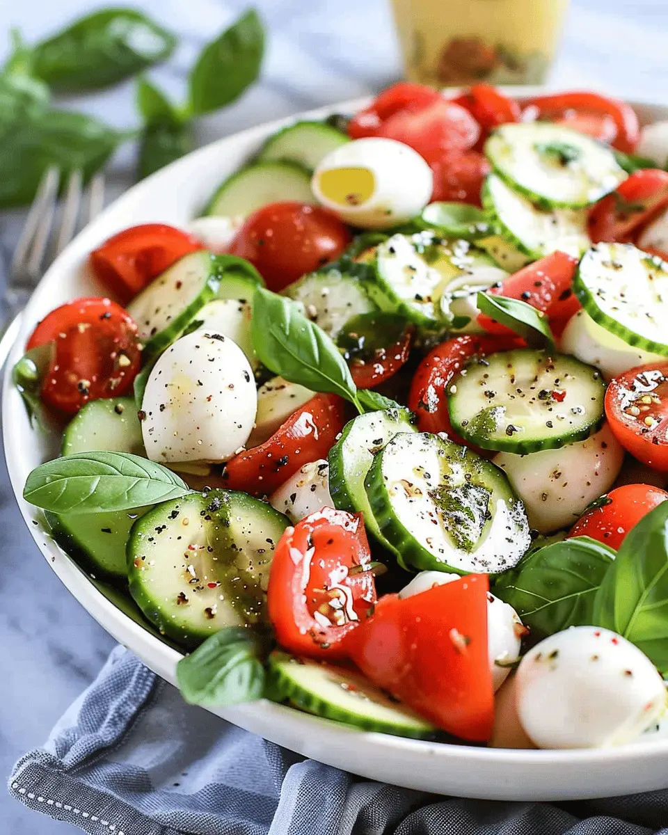 Easy Side Dishes: Refreshing Cucumber Caprese Salad Delight