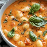 easy soup recipes : Creamy Tomato Gnocchi Soup