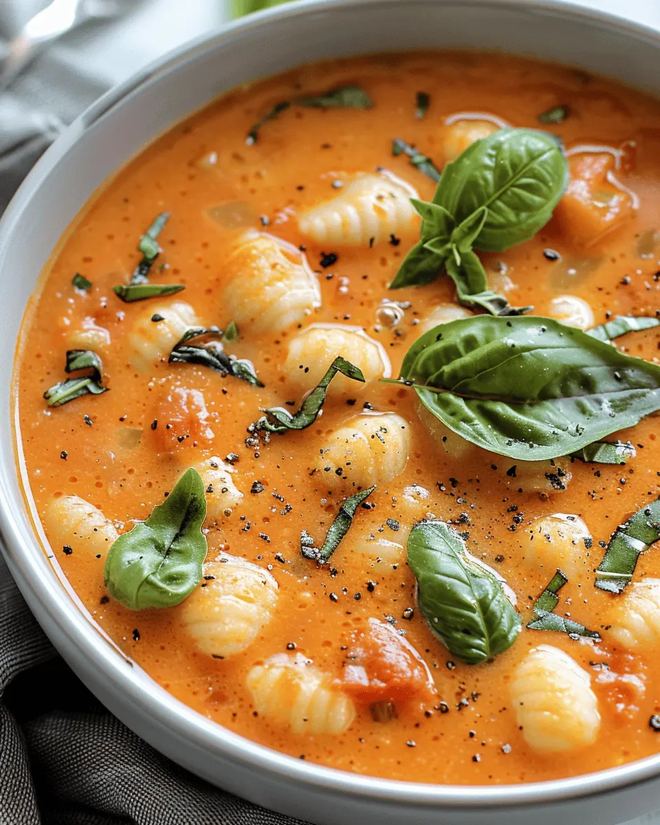 Easy Soup Recipes: Indulgent Creamy Tomato Gnocchi Soup Delight