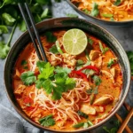 easy soup recipes : Thai Red Curry Noodle Soup