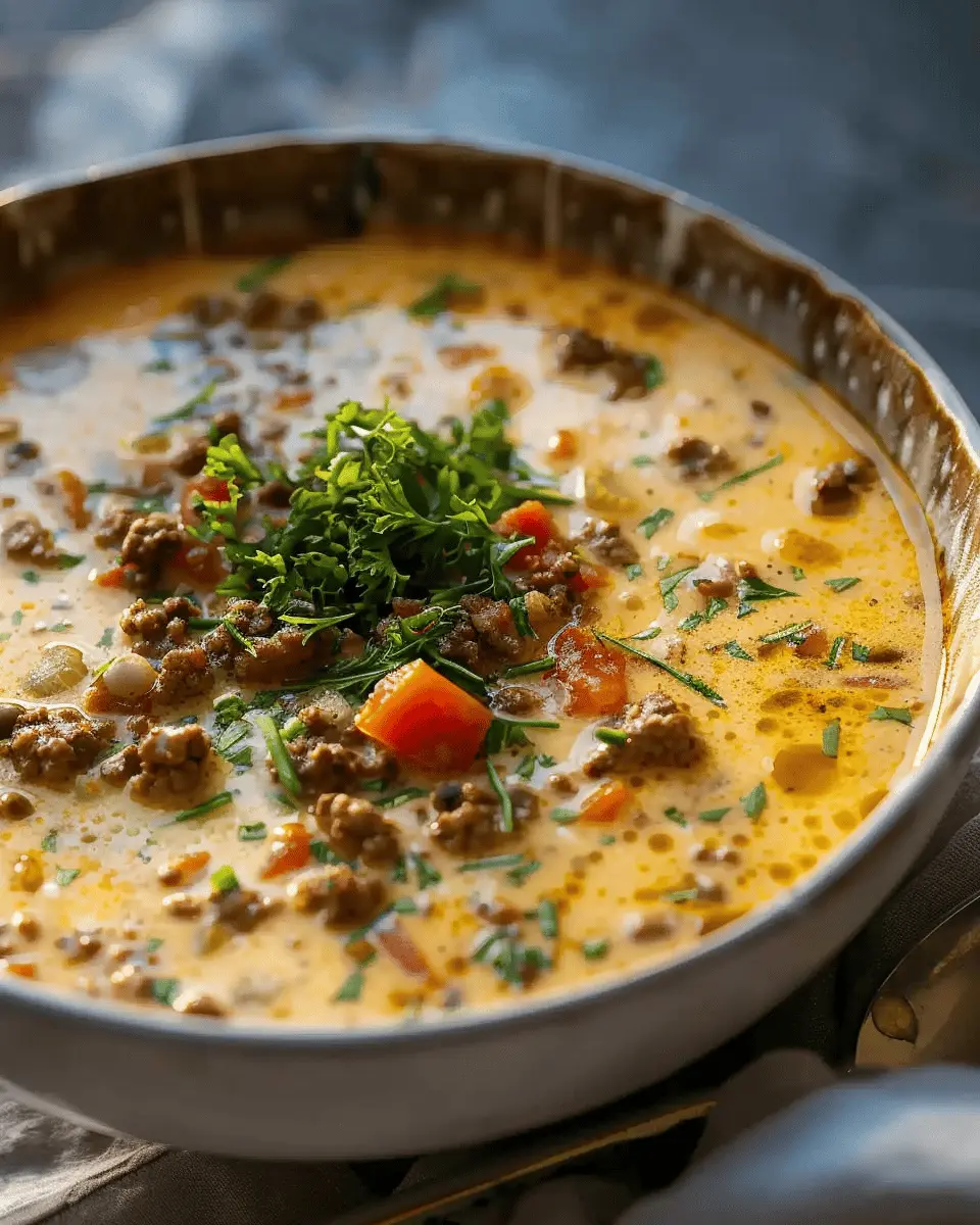 Easy Soup Recipes: Indulgent Cheeseburger Soup with Turkey Bacon