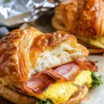 breakfast ideas : Croissant Breakfast Sandwiches