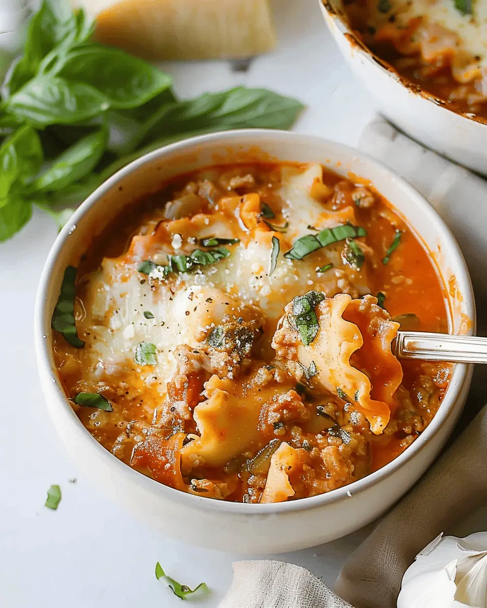 Easy Soup Recipes: Indulgent Creamy Lasagna Soup with Turkey Bacon