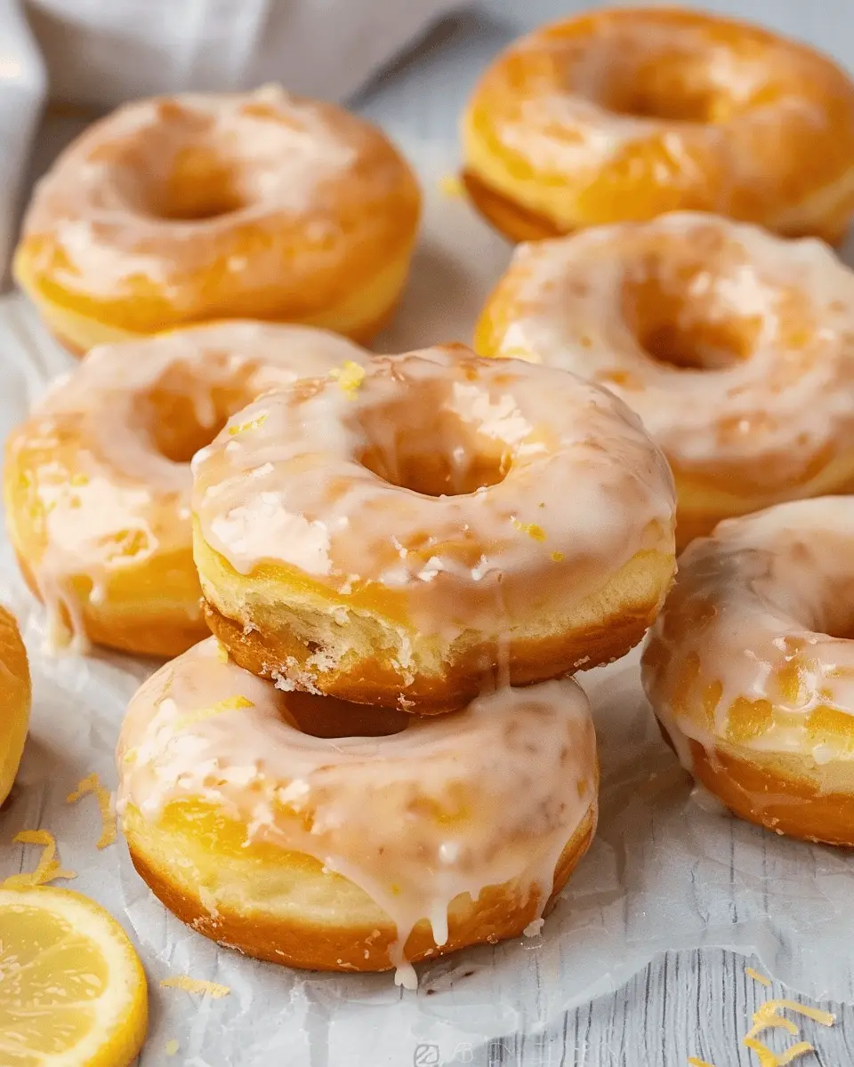 breakfast ideas : Lemon Glazed Air Fryer Donuts