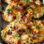 Sweet potato recipes : Cheesy Mississippi Mud Potatoes