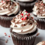 Chocolate Peppermint Bark Cupcakes