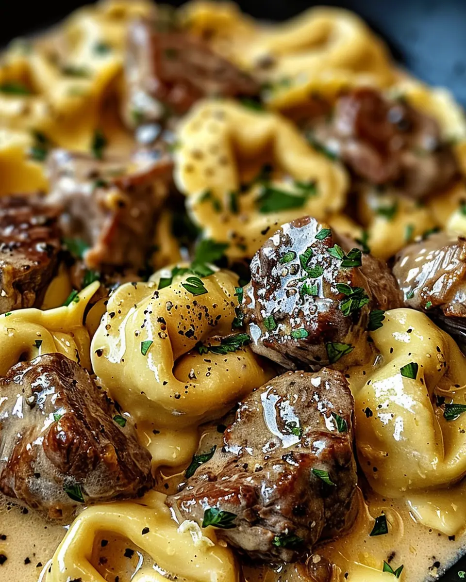 Cracked Garlic Steak Tortellini: Indulgent Creamhouse Sauce Bliss