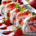 Creative & Cute Strawberry Shortcake Sushi Roll Dessert Recipe