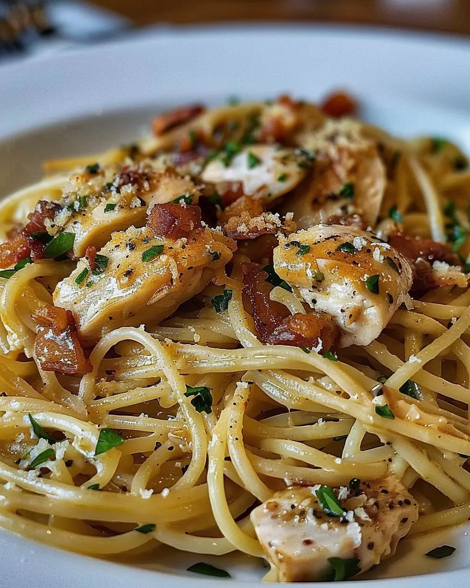 Monterey Chicken Spaghetti: Easy Indulgence with Turkey Bacon and Chicken Ham