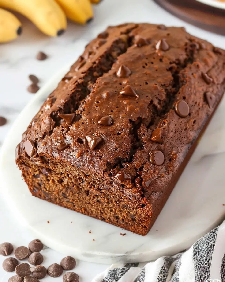 breakfast ideas: Indulgent Chocolate Banana Bread Recipe