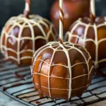 Spiderweb Caramel Apples
